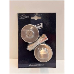 Alpertec WC-Rosetten Set, Edelstahl, ohne Sichtfenster, 2 Stück für Türbeschläge.