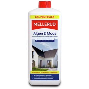 Flacone di rimozione alghe e muschio Mellerud da 1,75 l. Detergente per pietra, legno e plastica.