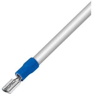 Connettore piatto OBI, blu, Ø 2,5 mm, confezione da 20. Capocorda per un facile collegamento dei cavi.