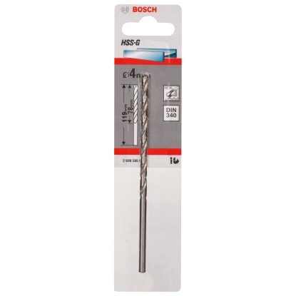 Bosch Metallbohrer HSS-G Ø 4 mm / Gesamtlänge 119 mm