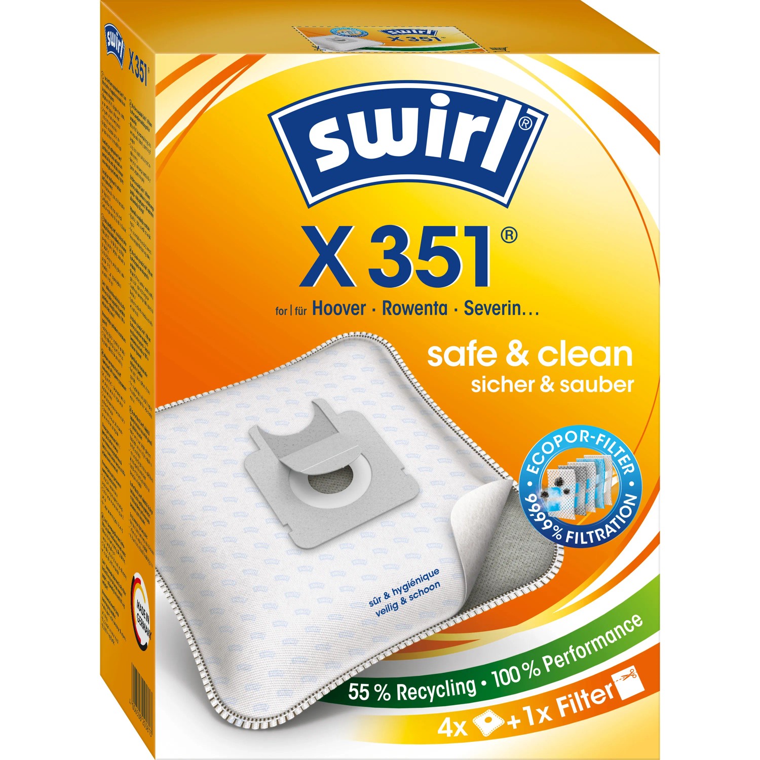 Sacchetti Aspirapolvere MisterVac 20 Sacchetti + 2 Filtri Per Aspirapolvere Mistervac Compatibili Con Swirl A07 1012119