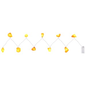 Guirlande lumineuse LED Globo avec 10 cristaux de sel dorés en plastique, longueur 165 cm.