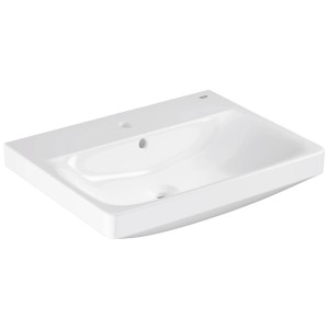 Lavabo bianco Grohe Euro Ceramic (60 cm) con troppopieno e foro per rubinetto.
