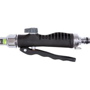 Annaffiatoio Geka Easy Rain, 20 cm, con leva, argento-nero, per un'irrigazione confortevole del giardino.