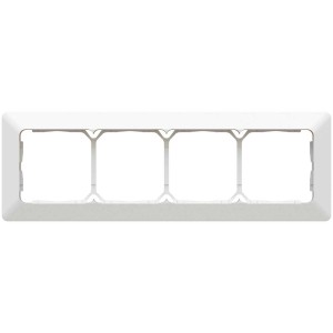 Cadre de recouvrement encastré Priamos blanc pour 4 modules avec profilé design.