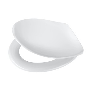 Sedile WC Diaqua Dijon bianco con chiusura rallentata.