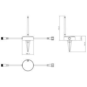 Schönenberger 24V centralina, schema per sistemi di illuminazione esterna con dimensioni.