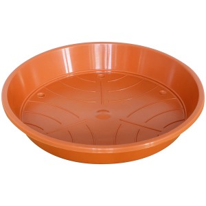 Sottovaso standard Geli color terracotta, Ø 14 cm, per vasi da fiori.