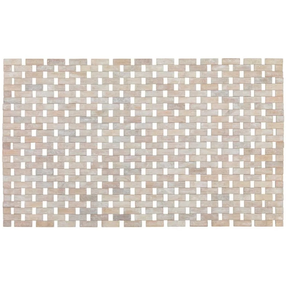 Badematte Bamboo Weiss 80 x 50 cm