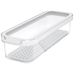 Organizzatore frigo Rotho Cauma 1,15 l, bianco, con contenitore e coperchio trasparenti.