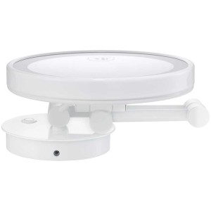 Specchio cosmetico LED Diaqua Nelas bianco, Ø 20 cm, per montaggio a parete con collegamento via cavo.