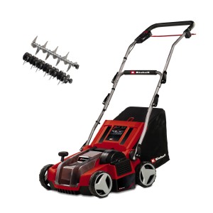 Scarificatore a batteria Einhell GE-SA 36/35 Li-Solo con rullo aeratore e rullo scarificatore.