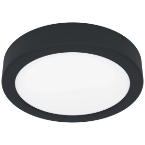 Plafonnier LED noir Eglo Fueva 6, rond, Ø 16,5 cm, avec technologie CCT.