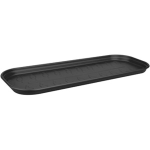 Sottovaso nero Elho in plastica riciclata per la coltivazione di piante.