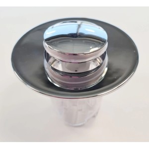 Bonde de lavabo Starlyf en plastique aspect chrome brillant avec système push pour éviers.