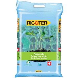 Sac de terreau pour semis Ricoter Bio-line 10L, sans tourbe pour fleurs et légumes.