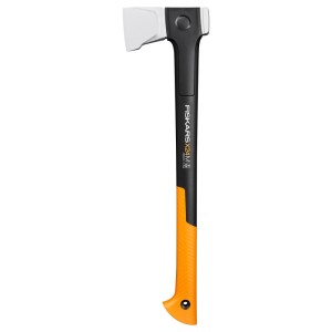 Fiskars Spaltaxt X24 X-series M, ascia con manico nero e impugnatura arancione.