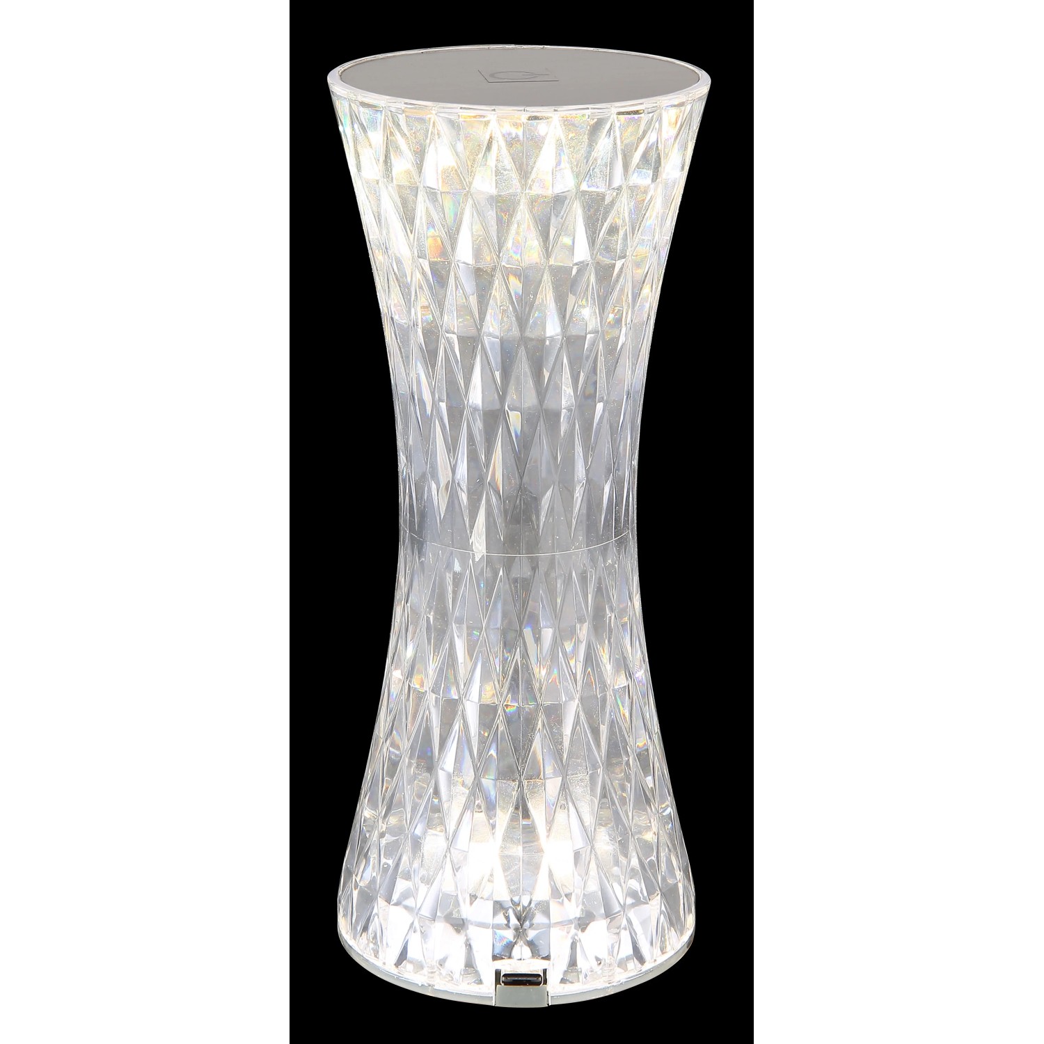 Globo Lampe de table sans fil RVB effet cristal plast. Transp. H 18,5 ...
