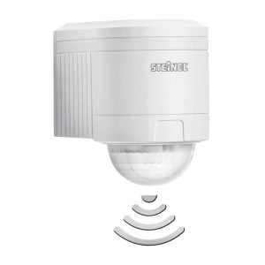 Rilevatore di movimento Steinel IS 240 Duo bianco con angolo di rilevamento di 240° per esterni.