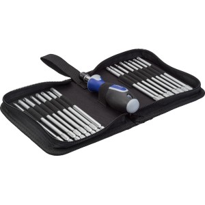 Jeu de longs embouts LUX Comfort Nylon avec tournevis et 16 embouts dans un sac.