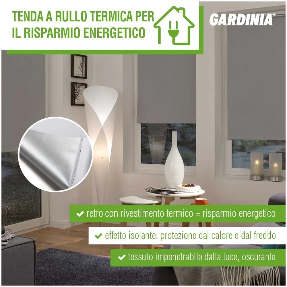 Gardinia Doppia Tenda a Rullo con Morsetto di Fissaggio o Adesiva