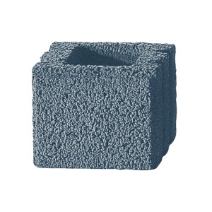 Demi-pierre grise pour mur de jardin (25x25x20cm) avec surface texturée pour bordures et systèmes de murs.