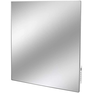 Chauffage infrarouge Emerio 350W avec surface miroir, idéal pour salle de bain et montage mural.