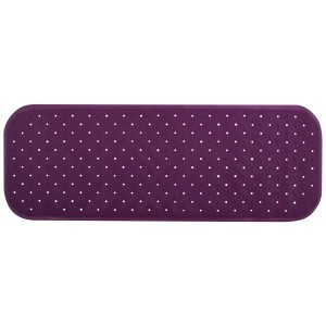 Violette MSV Badewannenmatte aus Kautschuk, 36x97 cm, mit Saugnäpfen für Rutschfestigkeit.