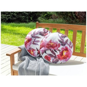Beliani Cuscini da giardino Lanrosso in poliestere bianco Ø 40 cm / set da 2
