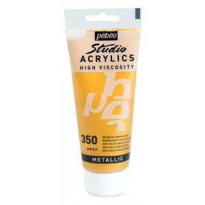 Pébéo Acrylfarbe Studio Acrylics Dyna Gold, 100 ml Tube für Künstlerbedarf.