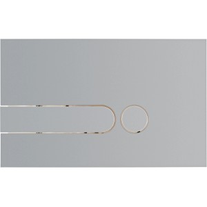 Placca di comando Sanitop-Wingenroth iPlate, cromo opaco, per WC con sistema a doppio scarico.