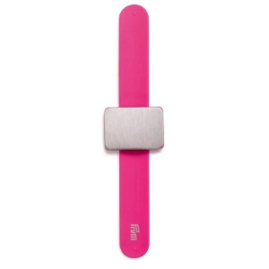 Cuscino per aghi da polso magnetico Prym Love, silicone rosa. Cuscino da polso con magnete per aghi.