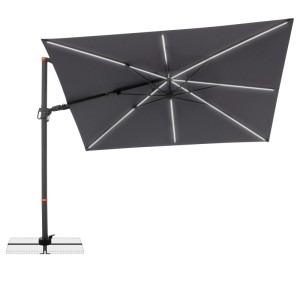 Doppler Pendelschirm Ax myZone D. 840 LED Anthrazit FSC® 300 x 220 cm / 8-tlg.