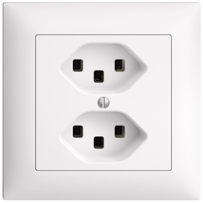 Feller Unterputz-Steckdose EdizioDue 2 x T23 Weiss