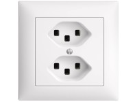 Feller Unterputz-Steckdose EdizioDue 2 x T23 Weiss