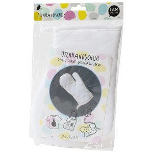 I Am Creative gant de cuisine Big Pack, 5 gants blancs en coton à peindre et décorer.
