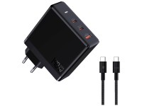 Schönenberger Caricabatteria Fast Charger Nero 3 porte GaN 140 W