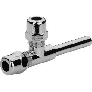 Raccord compression LUX Ø 10 mm Té en laiton chromé pour plomberie.