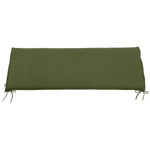 Cuscino verde muschio per panca a 3 posti, 45x150 cm, con lacci per una presa sicura.