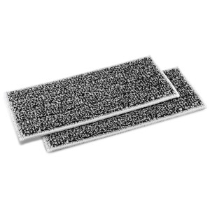 Panni di ricambio Kärcher KV 4, 2 pezzi, per lavavetri a batteria. Tessuto grigio e bianco con velcro.