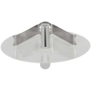 Rosace de plafond gris clair avec clip à ressort (98x9mm) pour installation de lampe.