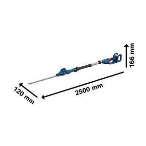 Taille-haies télescopique sans fil Bosch Professional GHE 18V-50 TP Solo avec dimensions.