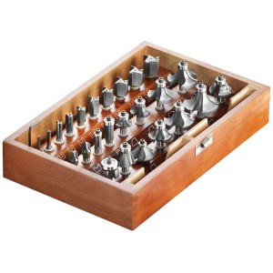 Set di frese Technocraft, 25 pezzi in scatola di legno. Accessori per fresatura.
