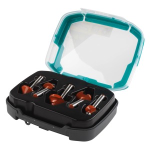 Wolfcraft Profilfräser-Set, 5-teilig, im Koffer. Fräsbohrer für präzise Fräsarbeiten.