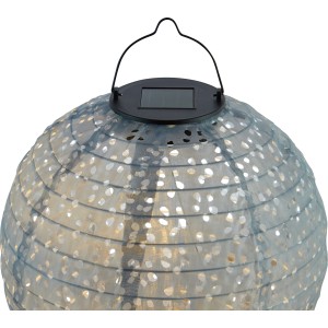 Lanterne solaire décorative Pellaro grise, Ø 25 cm, avec LED et panneau solaire.
