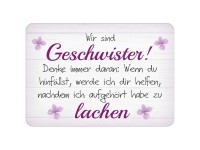 Puag Blechschild mit Kordel Geschwister Blech 11,5 x 16,5 cm