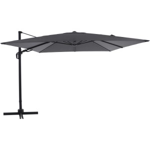 Anthrazitfarbener Ampelschirm Bonbeach, 299 cm, mit Dreh- und Neigungsfunktion.