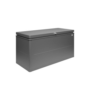 Biohort Loungebox 160 grigio scuro metallizzato, baule in metallo con serratura, impermeabile per giardino.