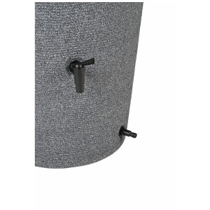 Waterform Tubo grigia, botte per acqua piovana da 320 l con rubinetto e connettore.