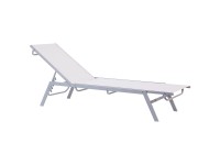 Beliani Gartenliege Noli Stahl Textilbespannung Weiss